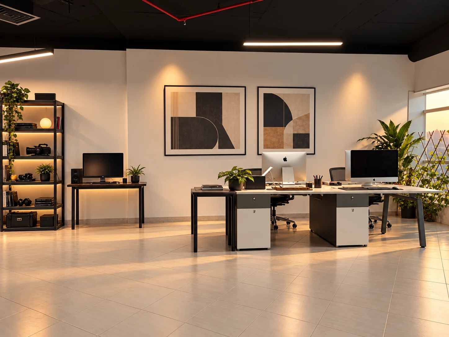 Multi-monitor working edit suites at adGrains Sharjah studio